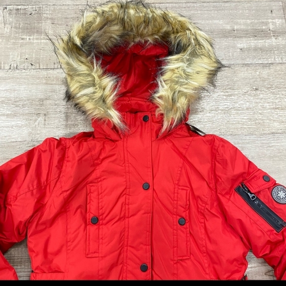 Madden Girl Faux Fur Red Parka - Picture 3 of 4